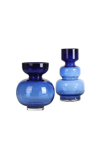 BLUE GLOBE VASE - TALL