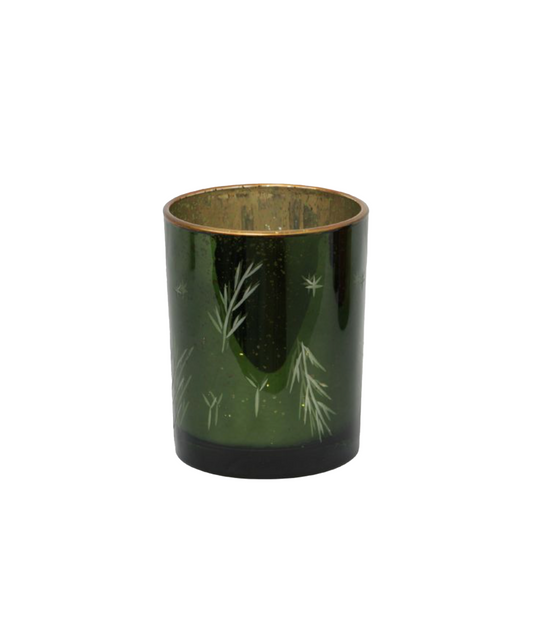 GREEN ETCHED VOTIVE - LARGE