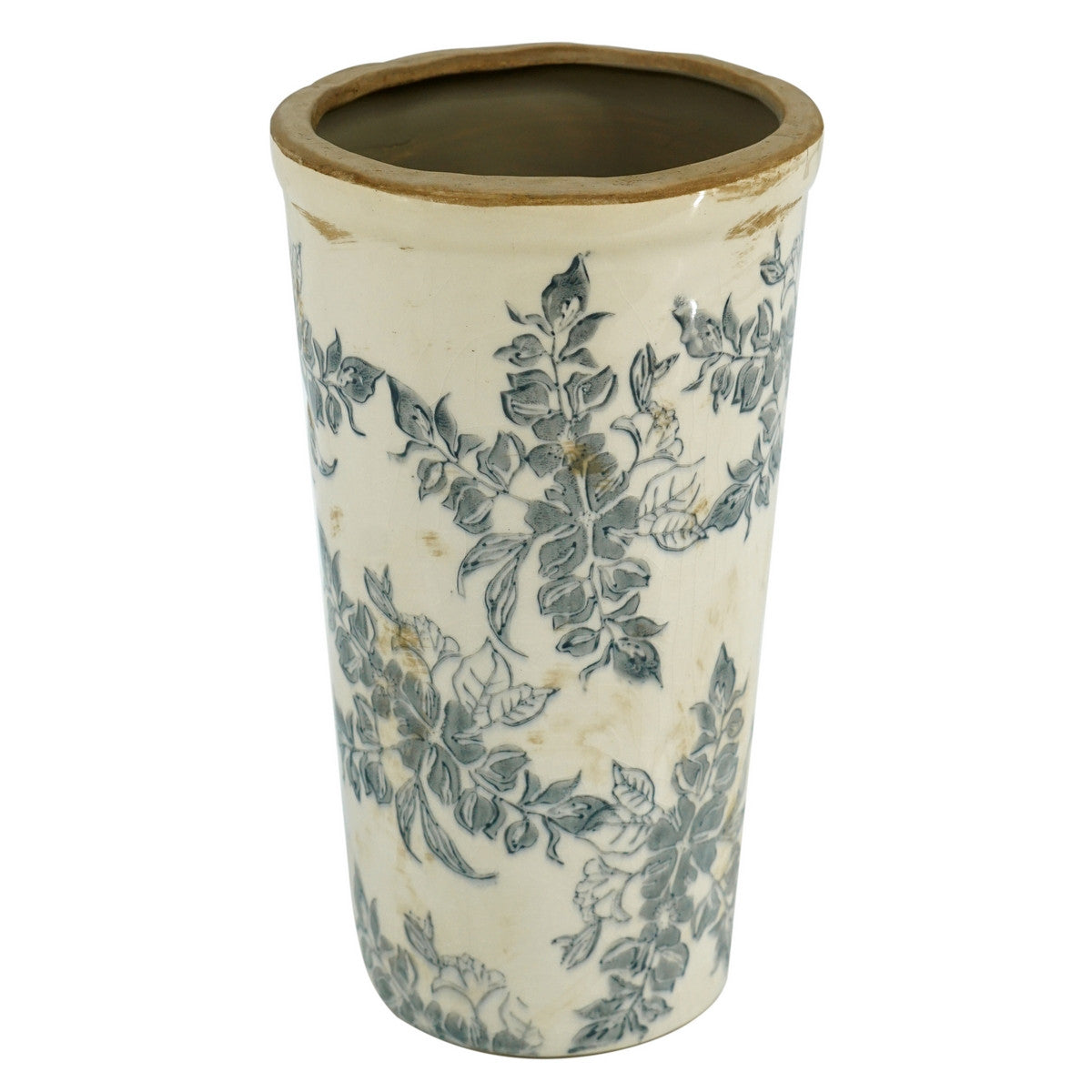 VINTAGE BLUE FLORAL VASE - SMALL