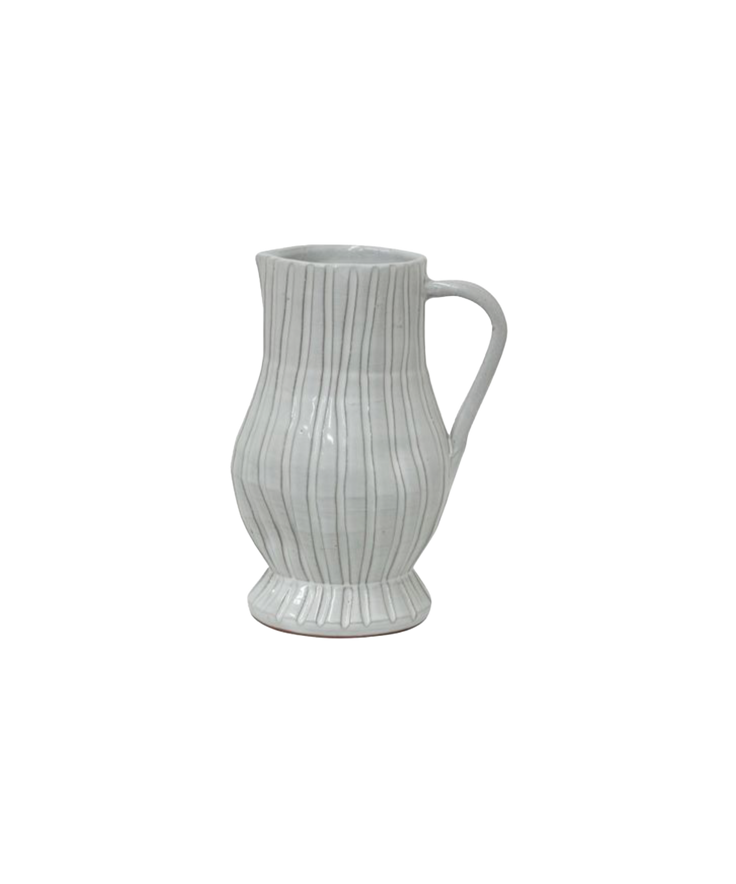 WHITE RIBBED JUG - SMALL