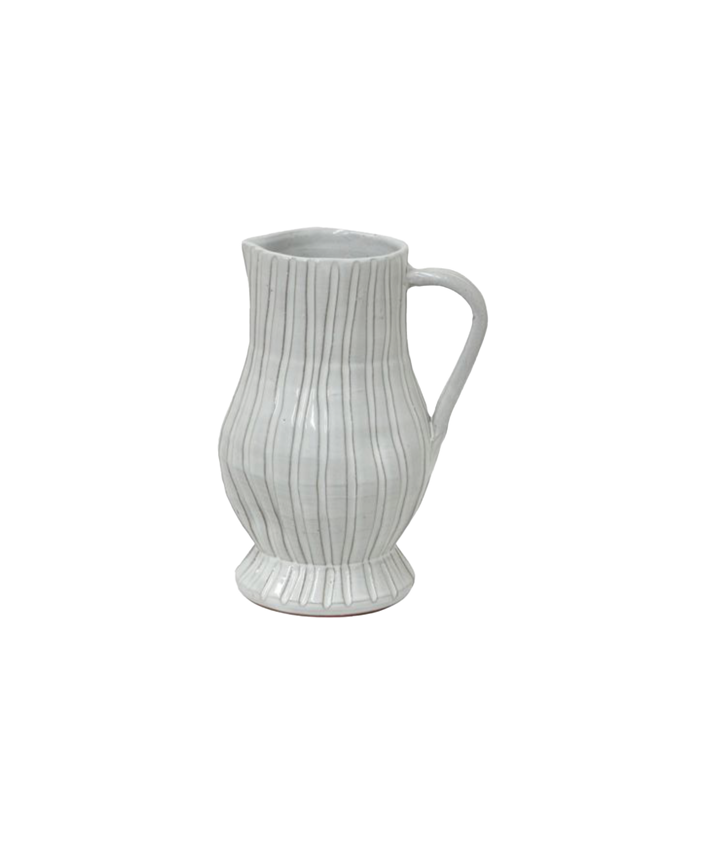 WHITE RIBBED JUG - SMALL