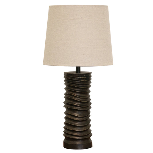 MAYFAIR RIBBED CYLINDER LAMP BASE - BRONZE FINISH