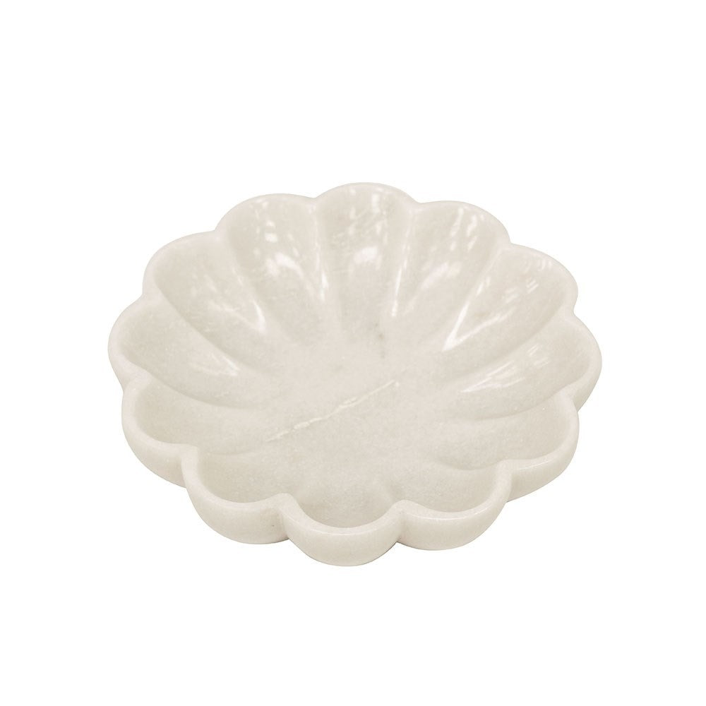 FLORA HAND-CARVED MAKRANA MARBLE DISH