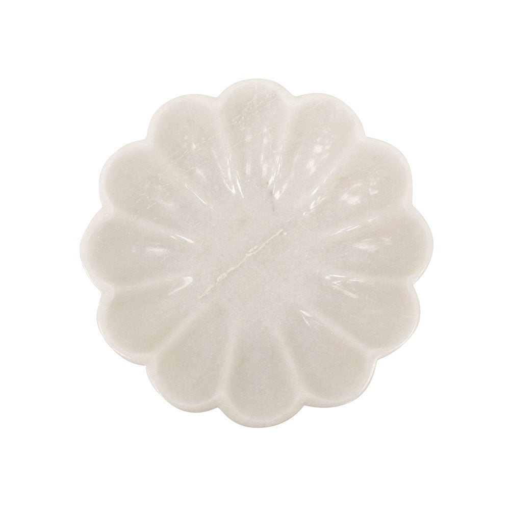 FLORA HAND-CARVED MAKRANA MARBLE DISH