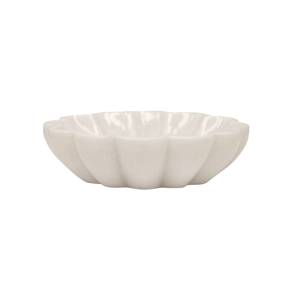 FLORA HAND-CARVED MAKRANA MARBLE DISH