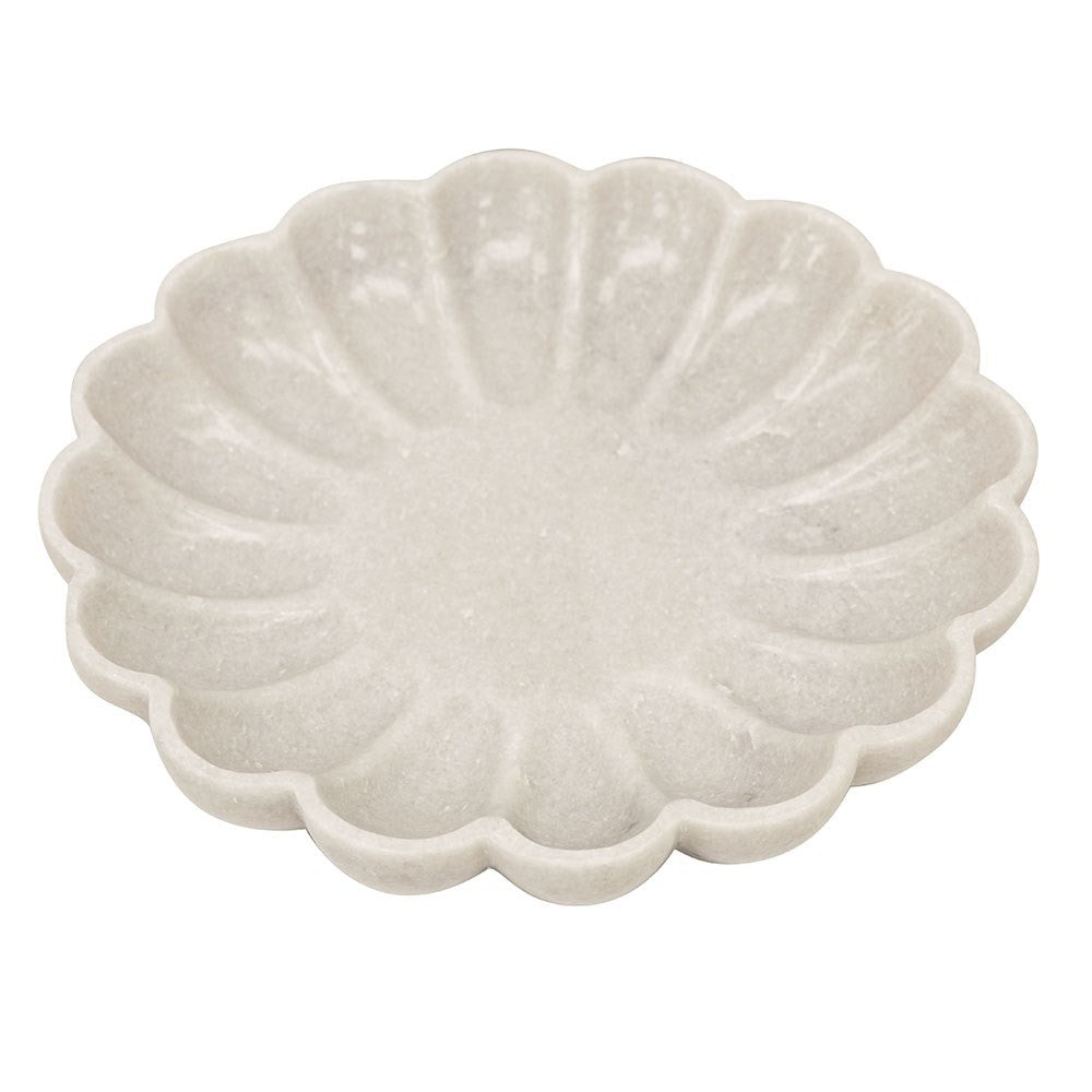 FLORA HAND-CARVED MAKRANA MARBLE DISH