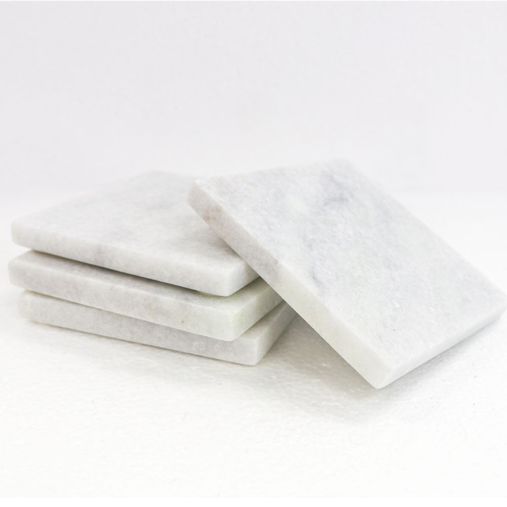 MAKRANA MARBLE SQUARE COASTERS - SET OF 4