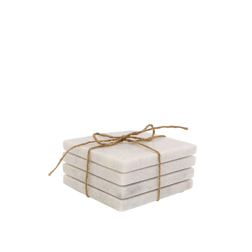 MAKRANA MARBLE SQUARE COASTERS - SET OF 4