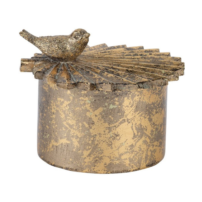 ANTIQUE GOLD BIRD TRINKET BOX