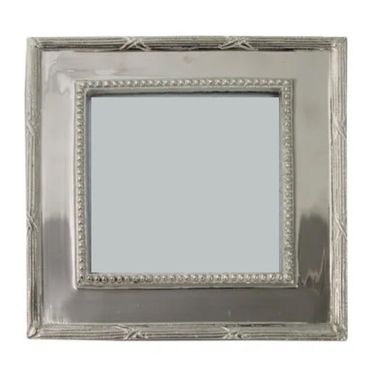 BEADED 4X4" NICKEL PHOTOFRAME