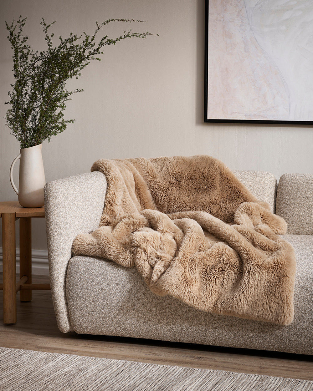 PELE BISCUIT FAUX FUR THROW