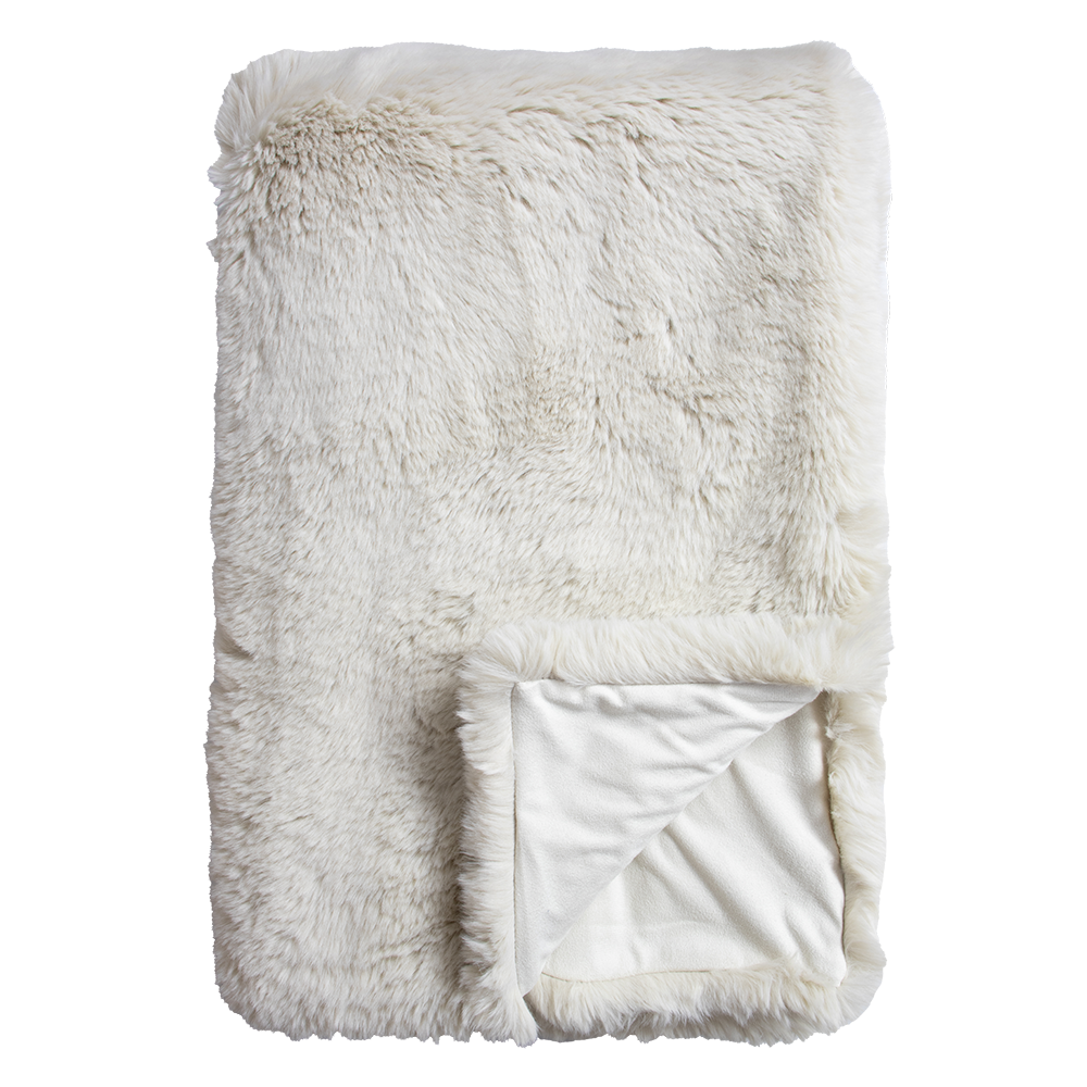 PELE ECRU FAUX FUR THROW